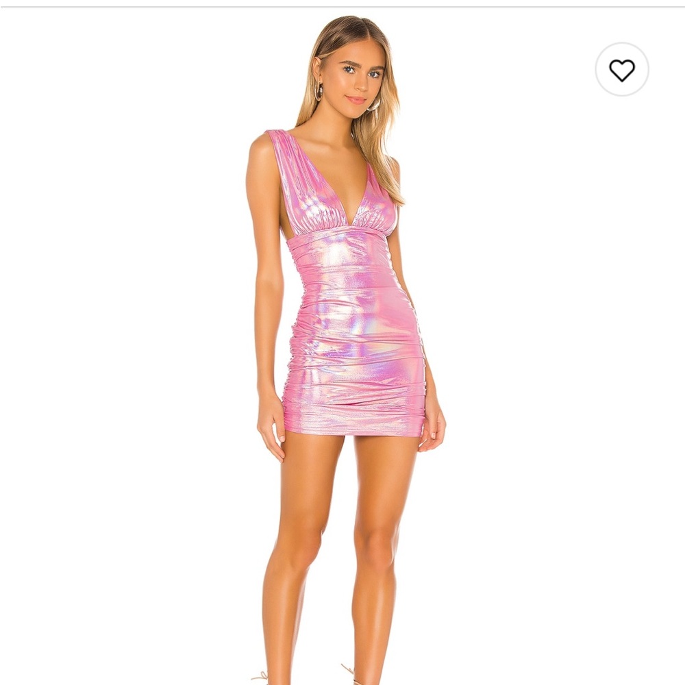 Superdown Kerrie Deep V Dress in Pink